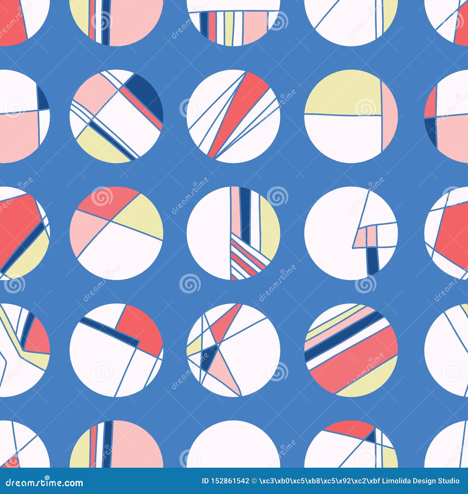 maritime signal flag style polka dot circles.  pattern seamless background. hand drawn geometric abstract dotty