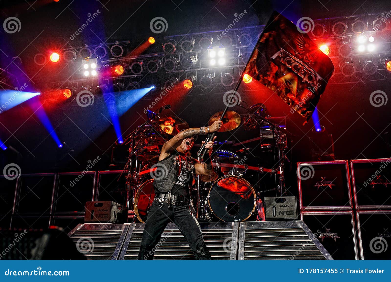 Mark Tornillo of Accept Waving His Flag Editorial Image Image of