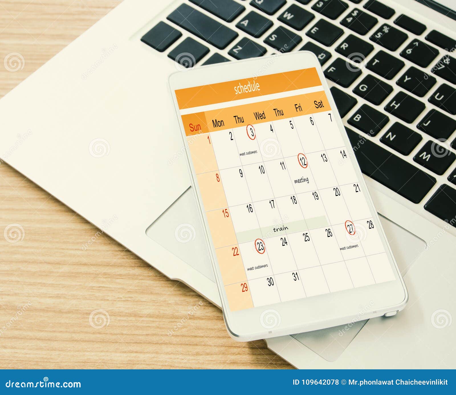 the mark on your smart phone schedul