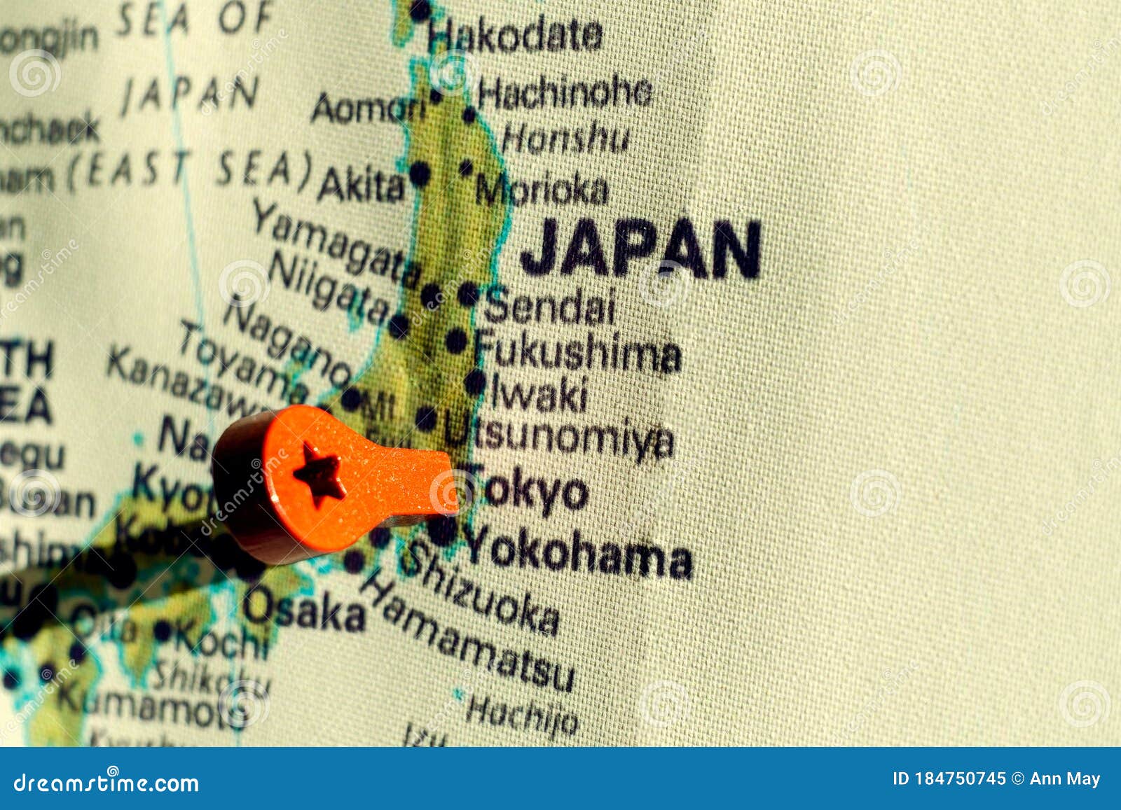 marker on the map near tokio