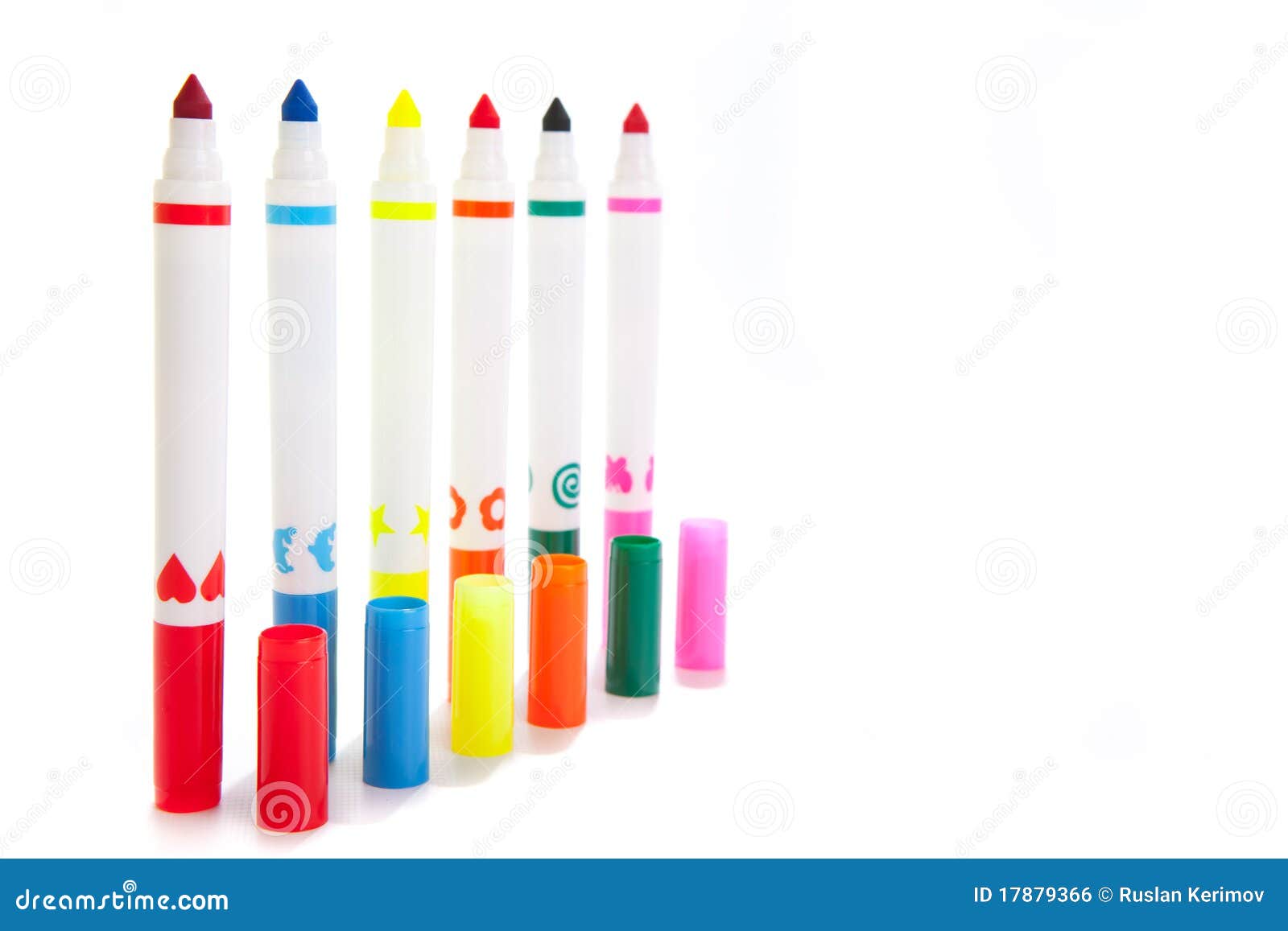 Markers with a caps stock photo. Image of equipment, arrangement 17879366