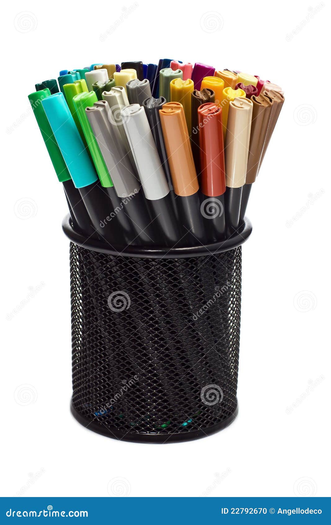 markers in pencil holder
