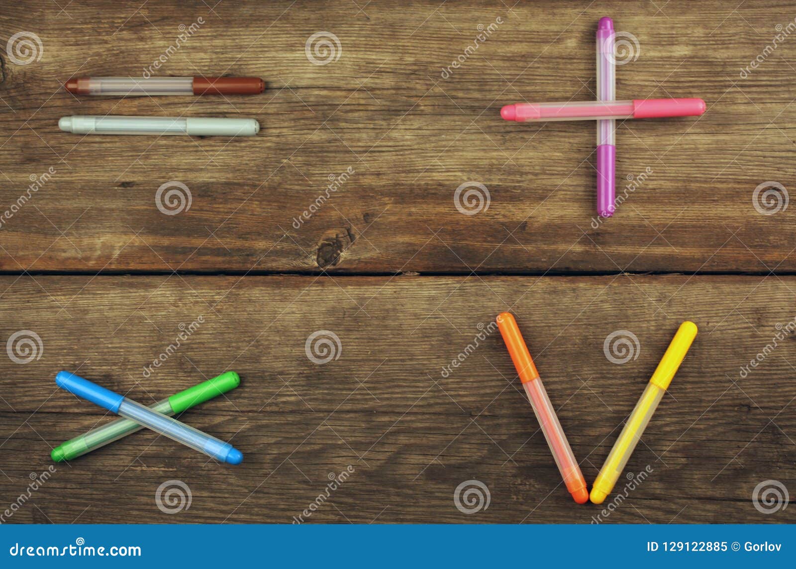 Markers sharp table wooden stock image. Image of draw 129122885