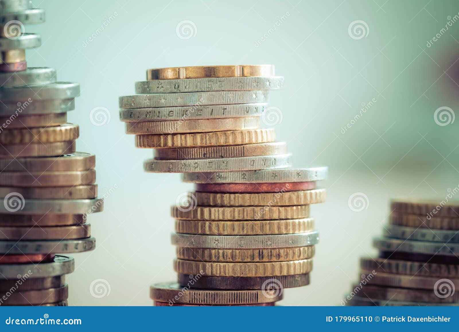 market crisis and fragile market concept: coins tacked on each other