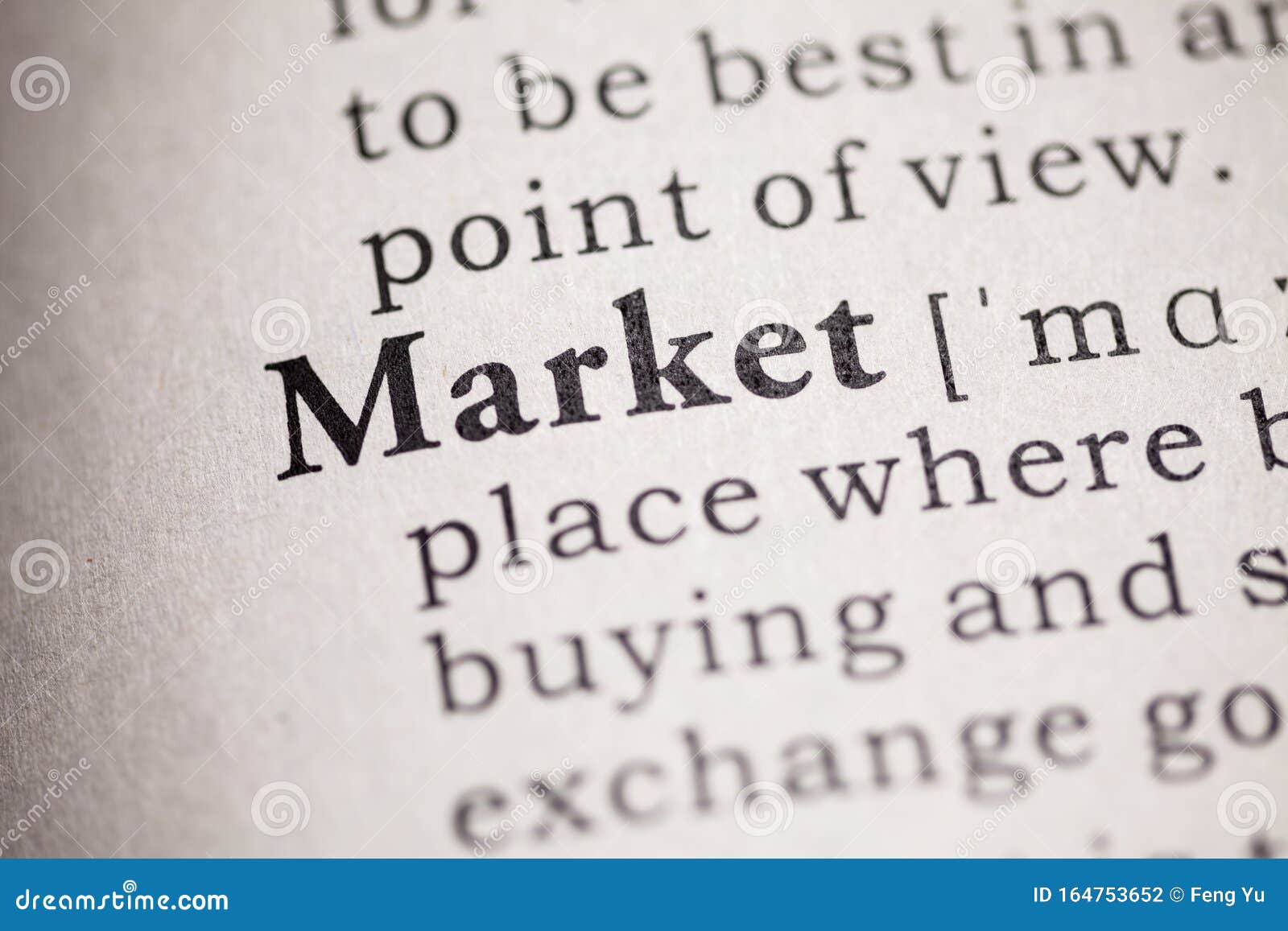 Definition of the Word Market Stock Photo Image of word, dictionary