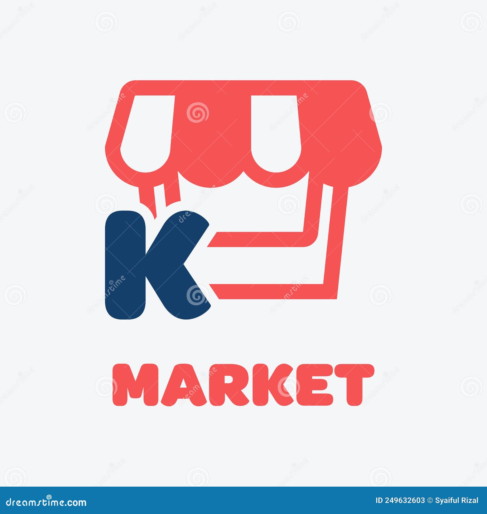 Cropped Market Logo with Letter K Stock Illustration Illustration of