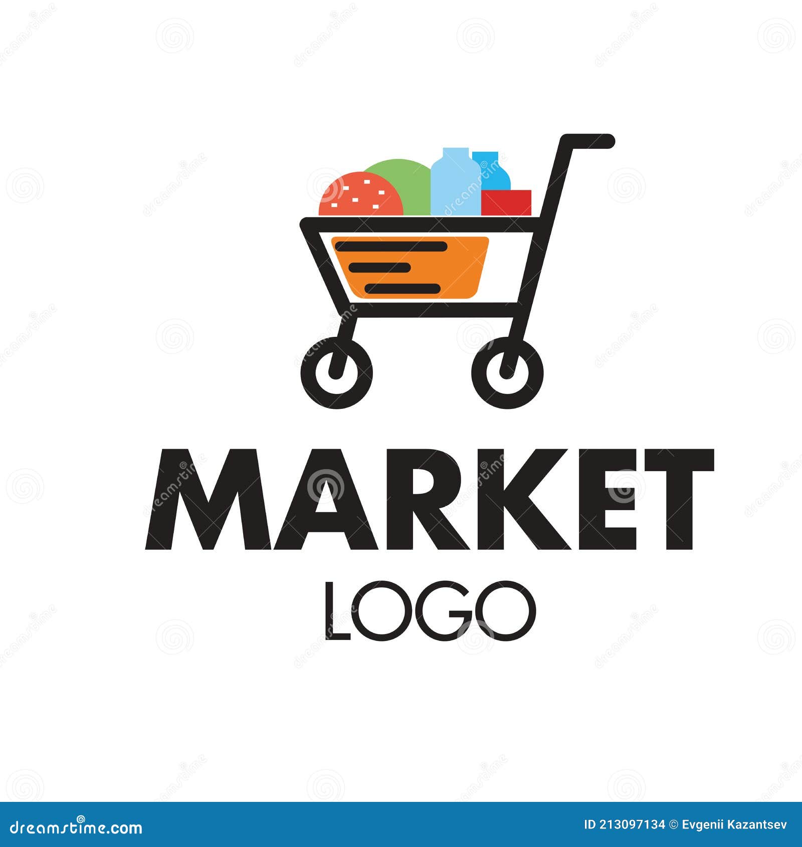 Basket market buy shop store design Royalty Free Vector