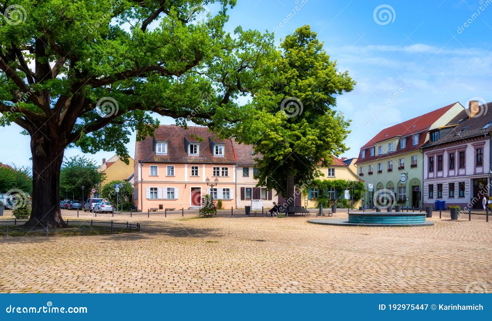 market place in the idyllic city of werder an der havel, potsdam, germany