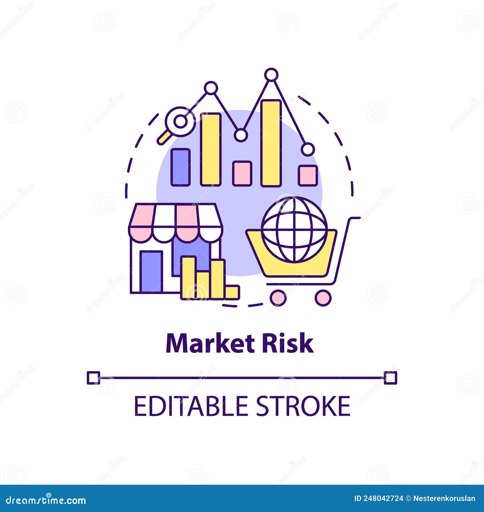 Market risk concept icon stock vector. Illustration of vector - 248042724