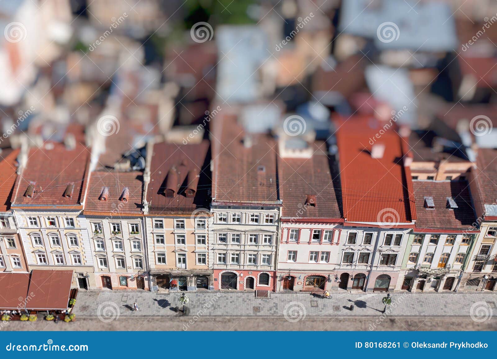 market square in a center of lviv city, ukraine. view from lviv