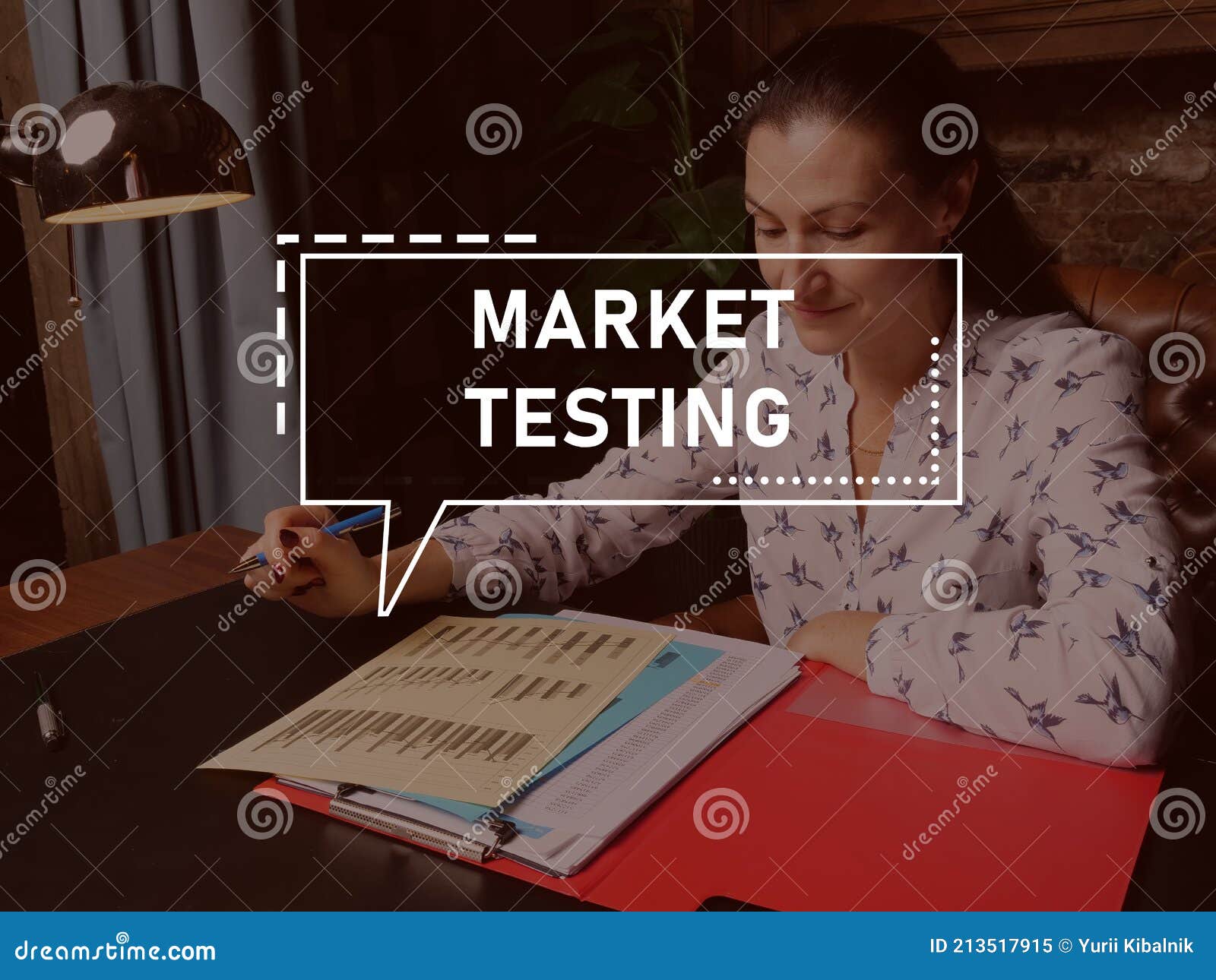 MARKET TESTING Phrase on the Screen. Auditor Analyzing Market Research