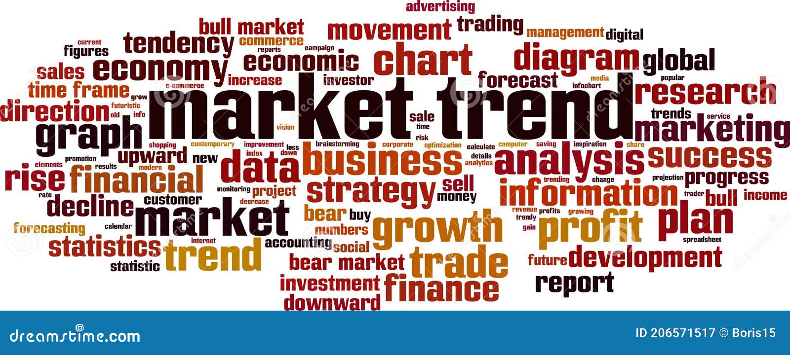 Market trend word cloud stock vector. Illustration of chart - 206571517