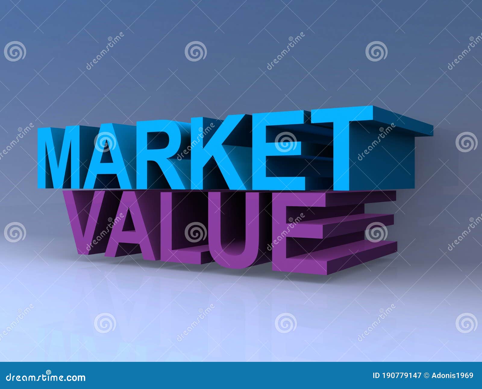 Market value on blue stock illustration. Illustration of favourite