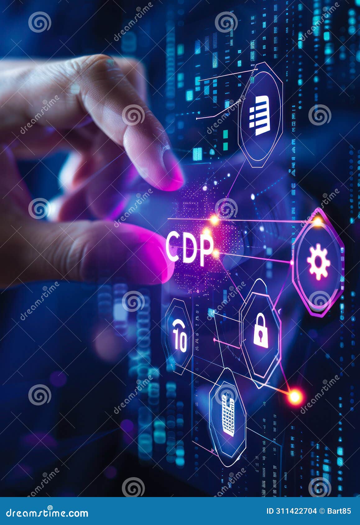 marketer interacting with a customer data platform cdp interface for enhanced data unification and marketing