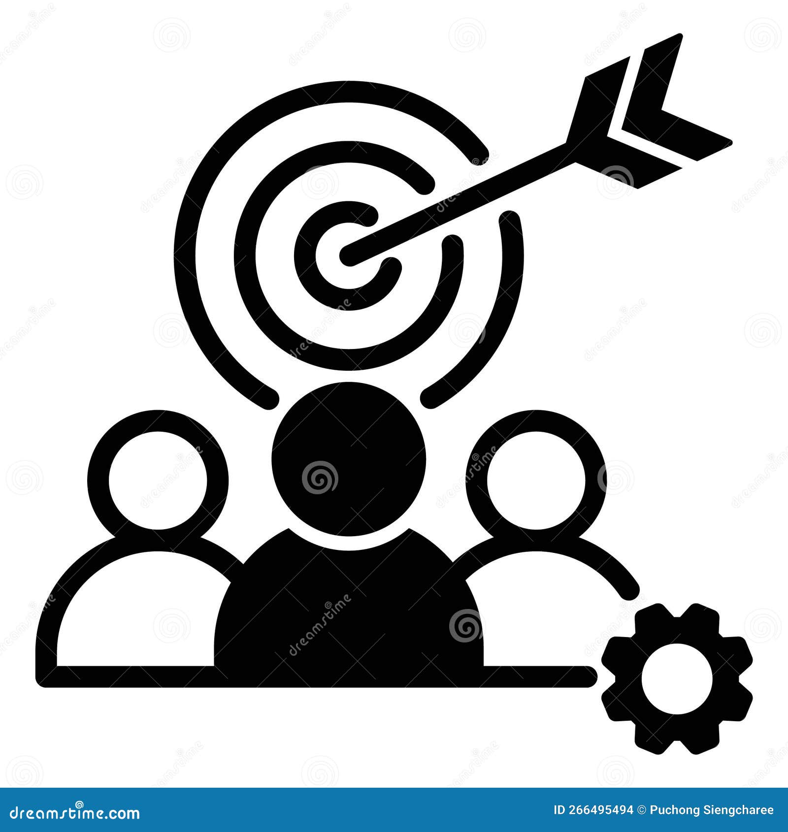 Team Target Icon, Team Goal Vector Stock Vector Illustration of arrow