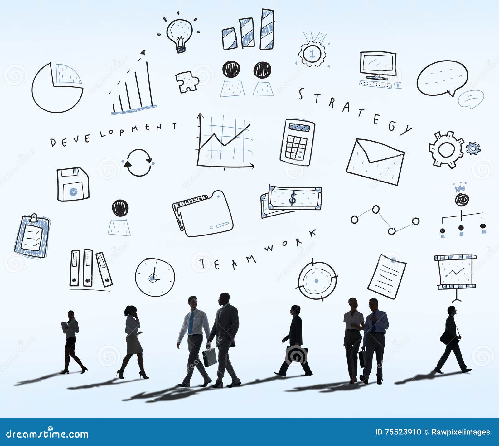 Marketing Business Corporation Progress Concept Stock