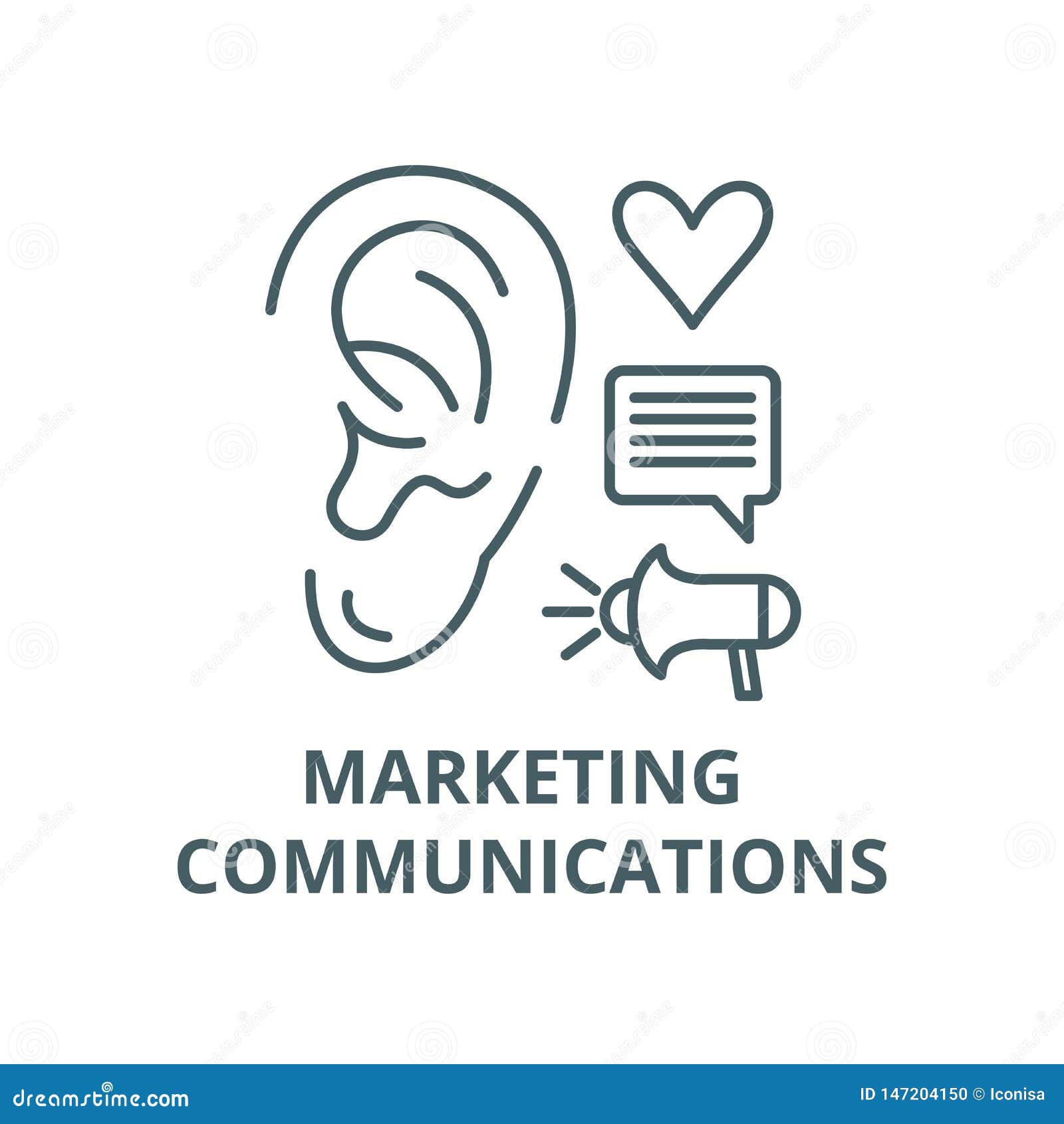 Marketing Communications Vector Line Icon, Linear Concept, Outline Sign