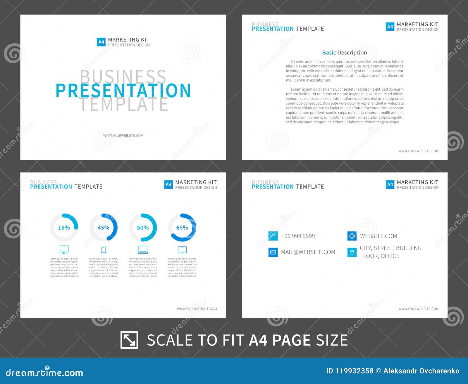 Marketing Kit Presentation Vector Template Stock Vector Illustration