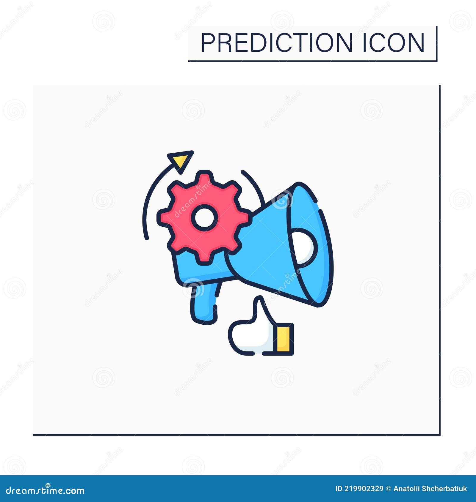 Marketing Optimize Color Icon Stock Vector Illustration of processing