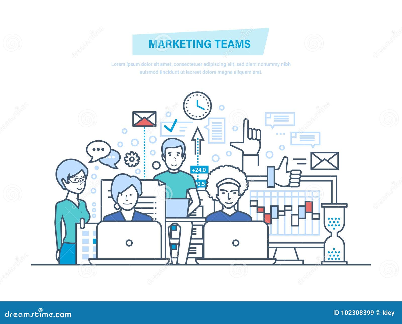 Marketing Teams Unternehmensgeschaftsgruppeleute Kreatives Team Partnerschaften Teamwork Vektor Abbildung Illustration Von Teilhaberschaft Geistesblitz