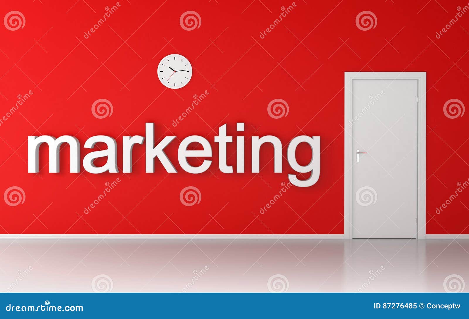 Marketing word on red wall stock illustration. Illustration of chlorine