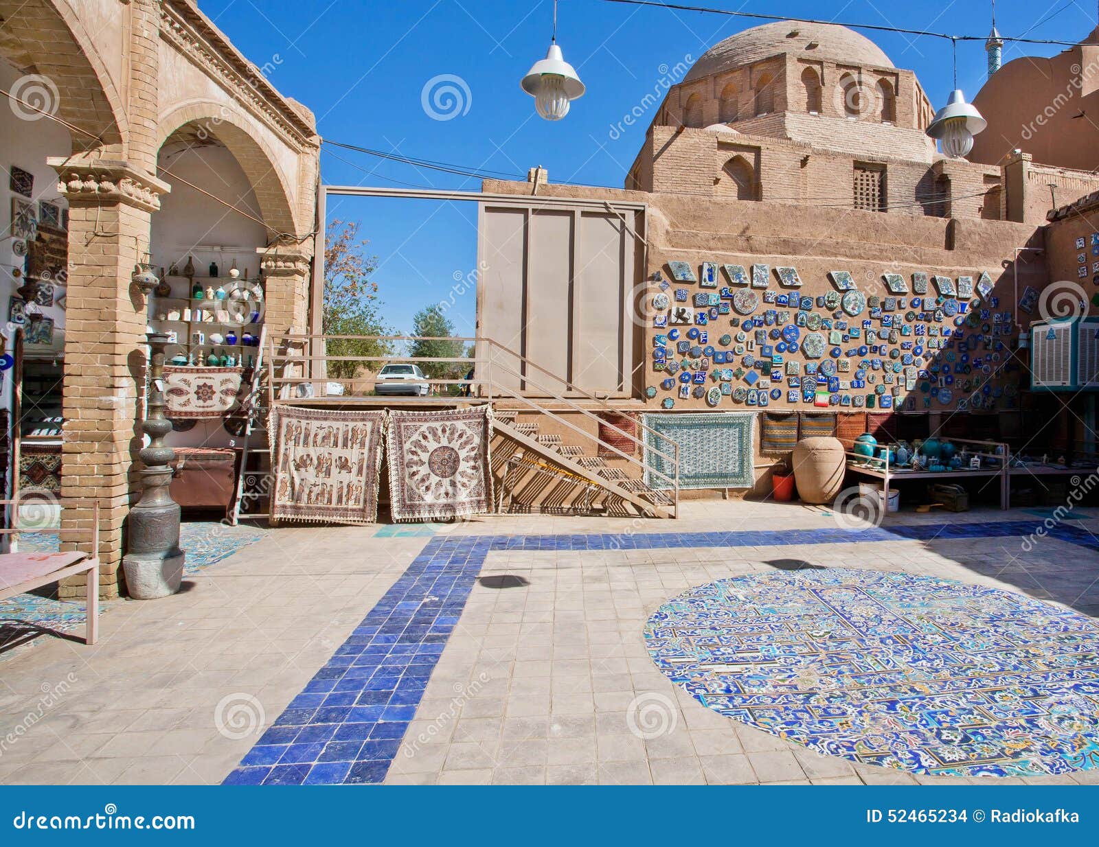 Marketplace in Oriental Style in Historical Town with Tiled Courtyards