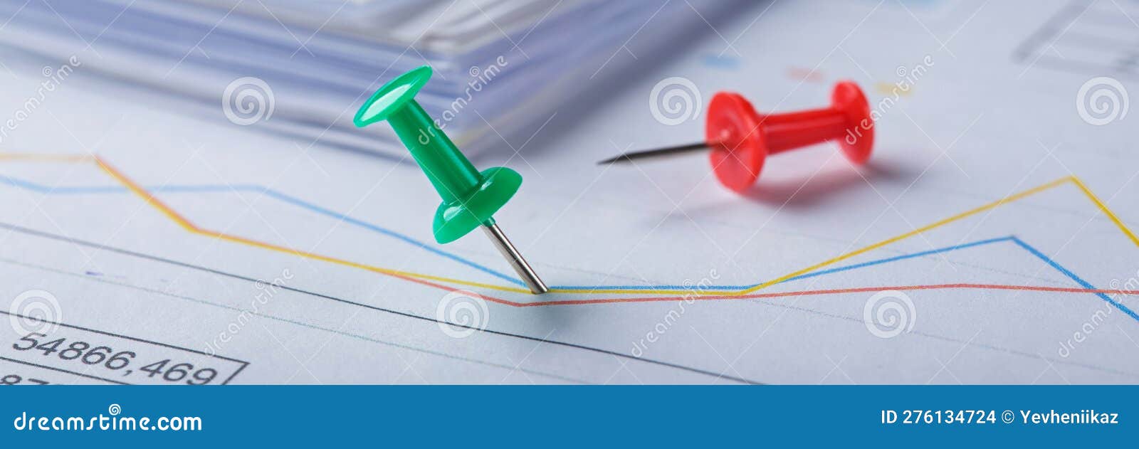 Marking Financial Chart by Pins.Share Listing and Checking Financial