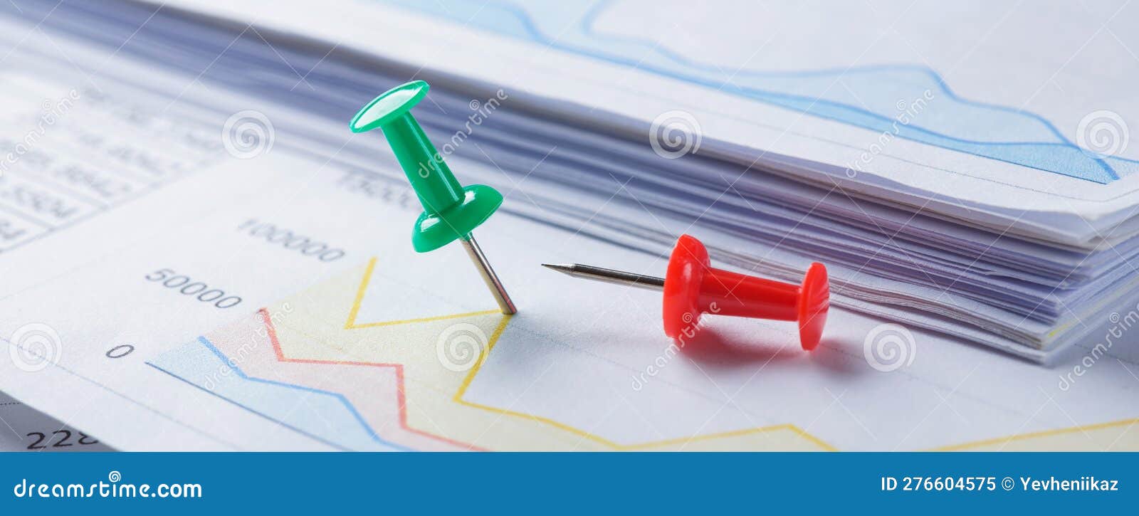 Marking Financial Chart by Pins.Share Listing and Checking Financial