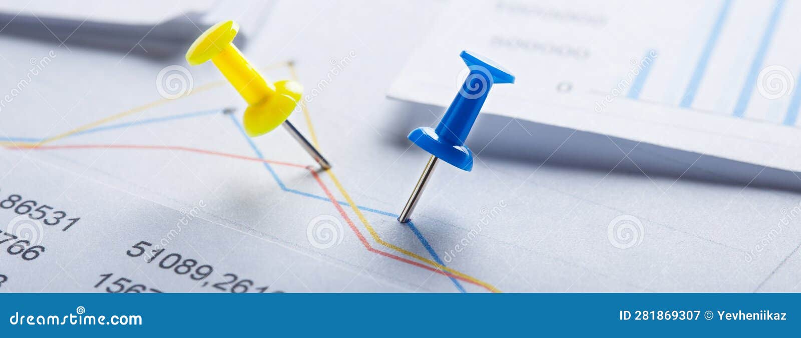 Marking Financial Chart by Pins.Share Listing and Checking Financial