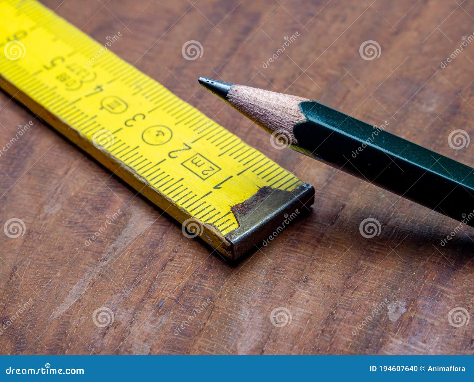 Marking with a Folding Rule and Pencil Stock Photo Image of advice
