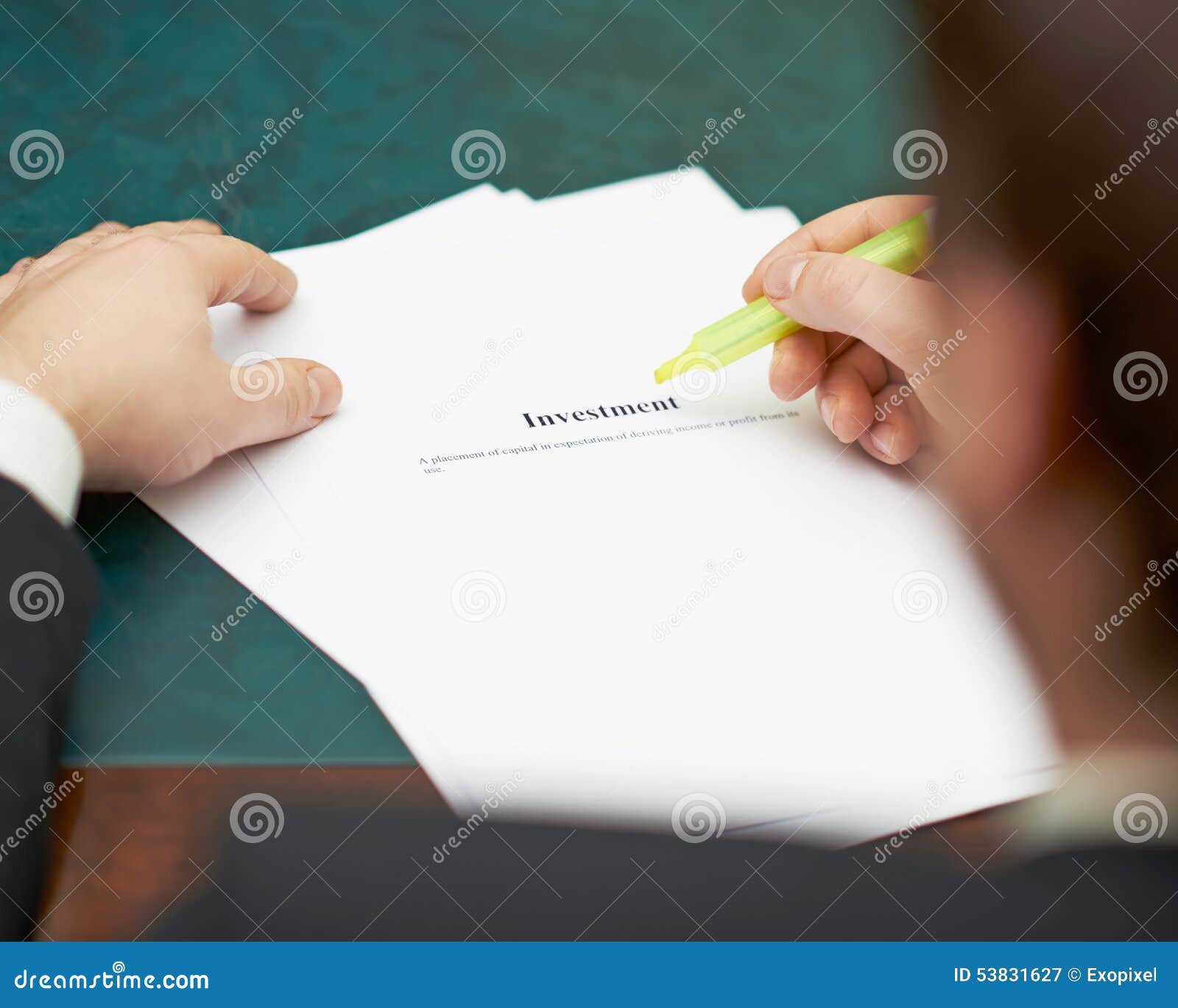 Marking Words In A Investment Definition Stock Image - Image of ...