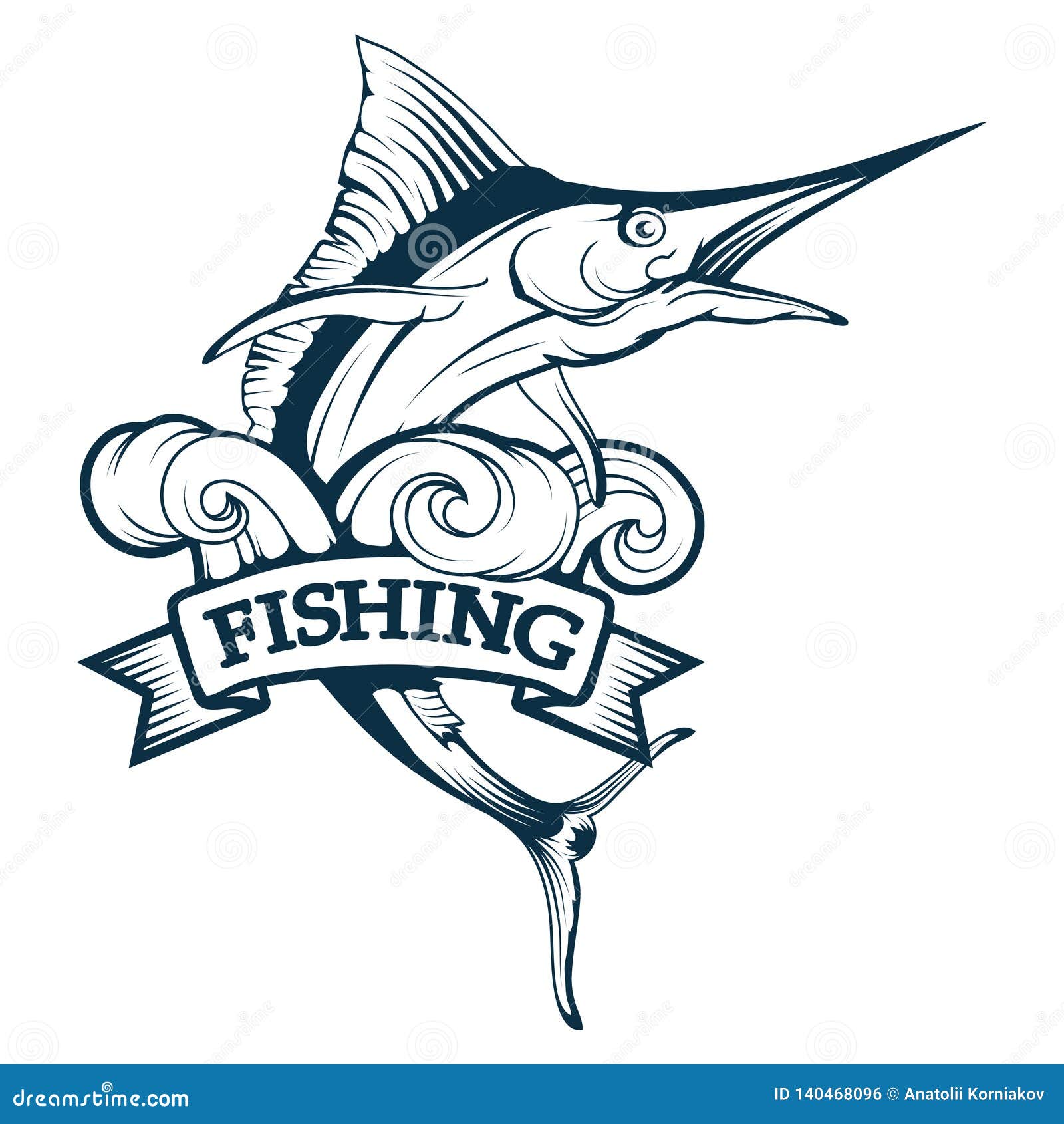 Download Marlin Fishing Logo. Vector Graphics Stock Vector ...