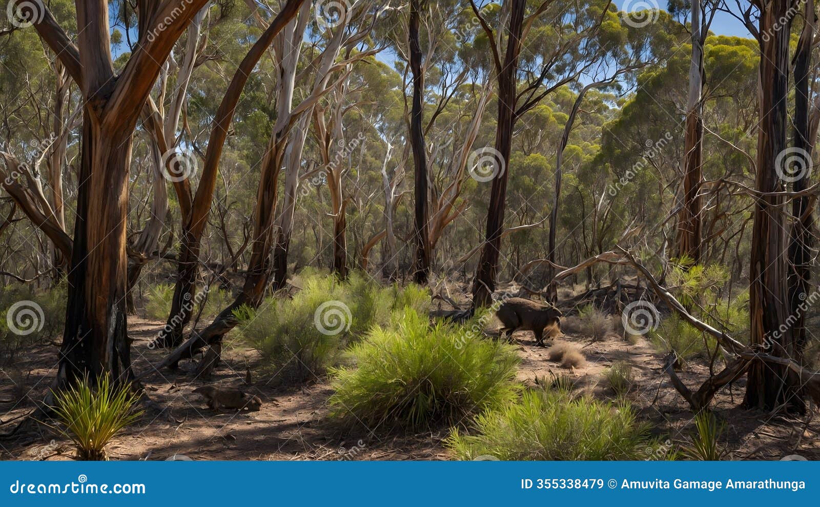 marlowe mallet tree with native wildlife in the australian outback