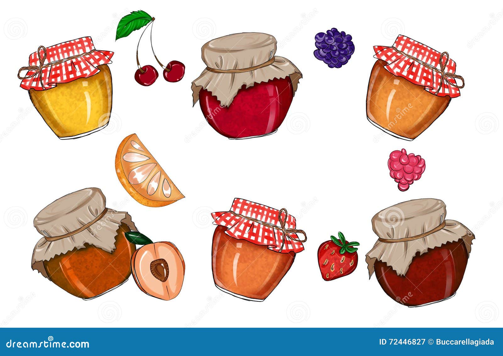 Marmalades Jars on White Background Stock Illustration Illustration