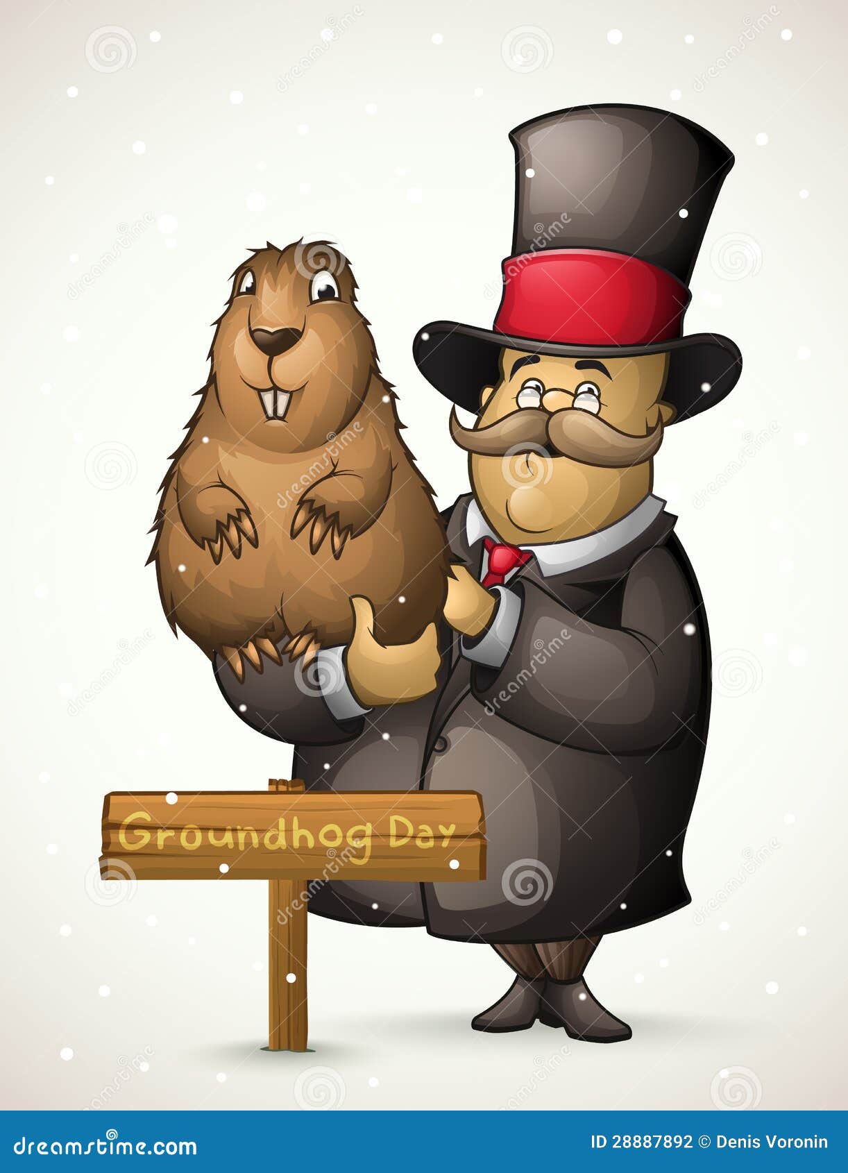marmot and man on groundhog day