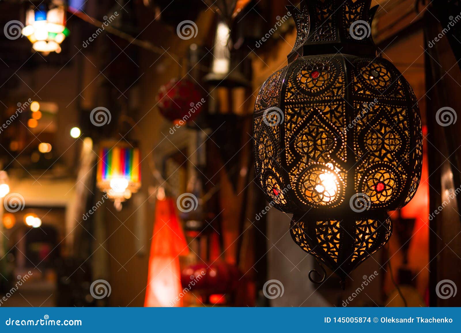 Marockansk Lampa Utsmyckad Traditionell Moroccan Lampa