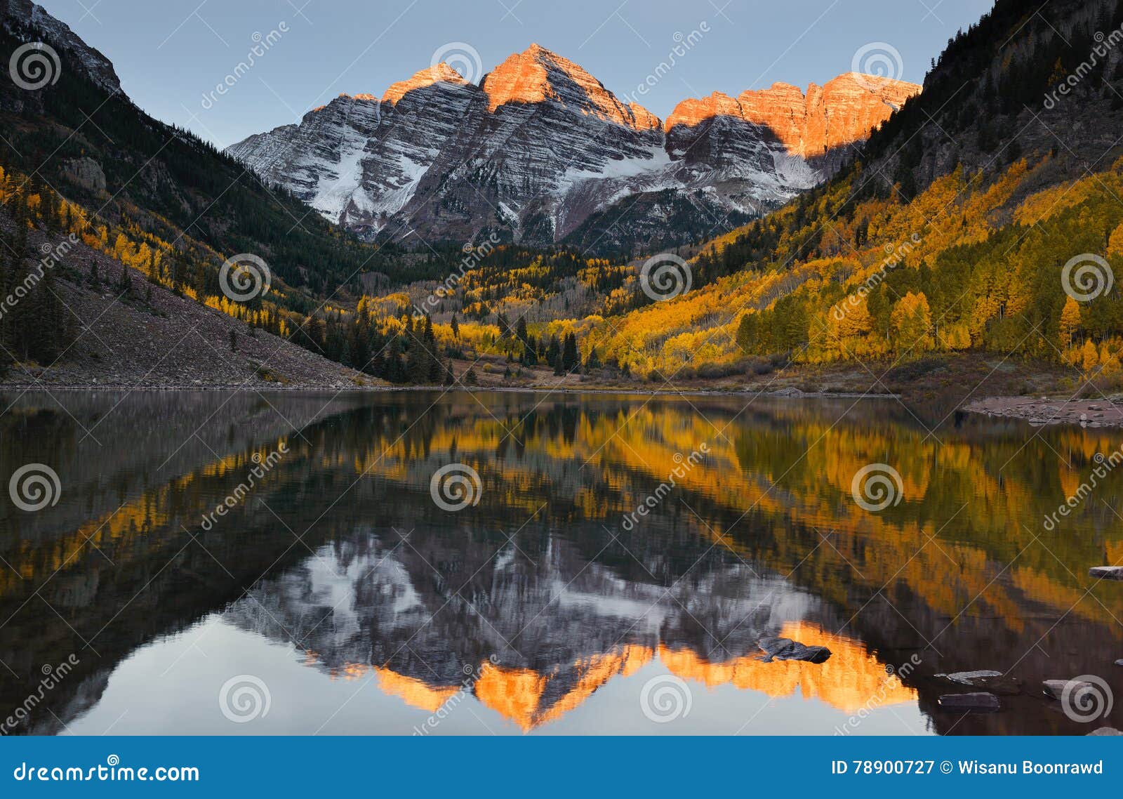 maroon bells peak sunrise aspen fall colorado