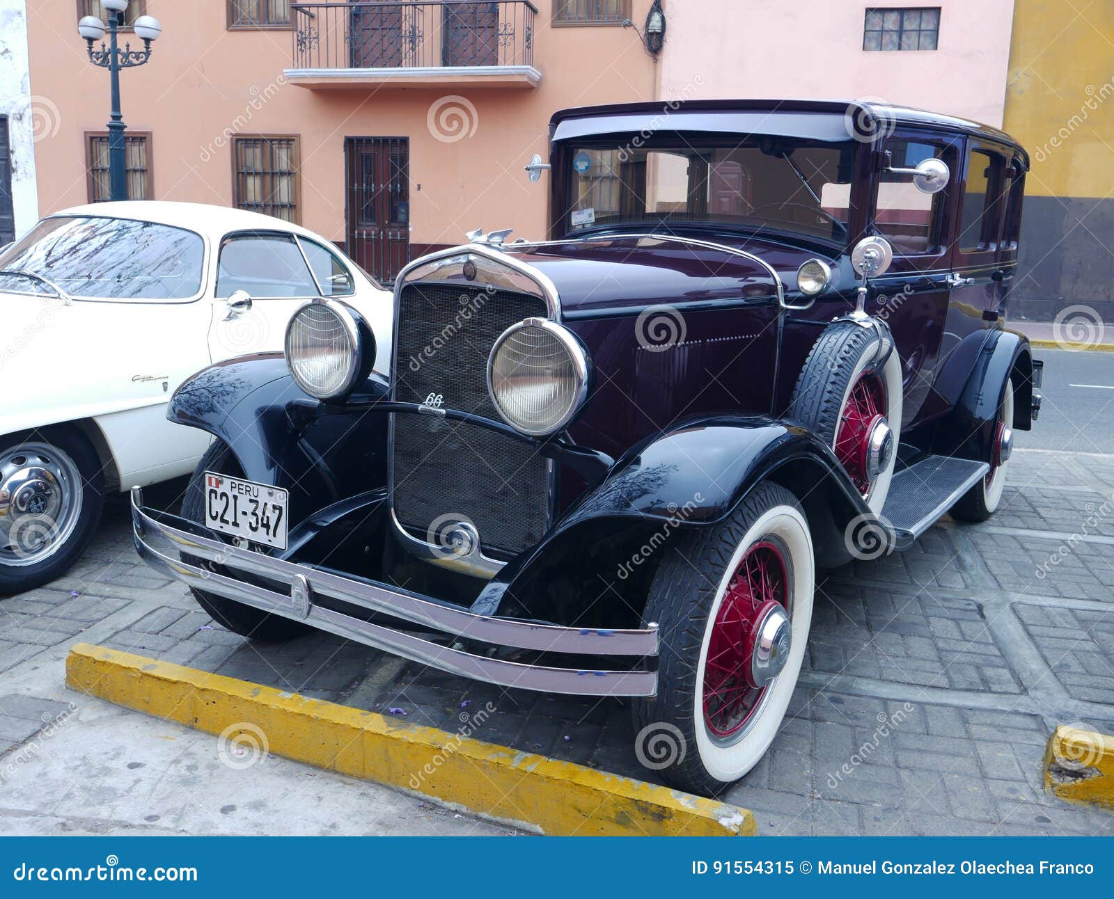 Maroon and Black 1930 Chrysler 66 in Lima Editorial Image Image of