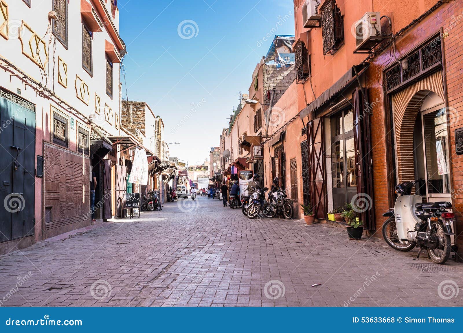Marrakech Street editorial stock photo. Image of clear - 53633668