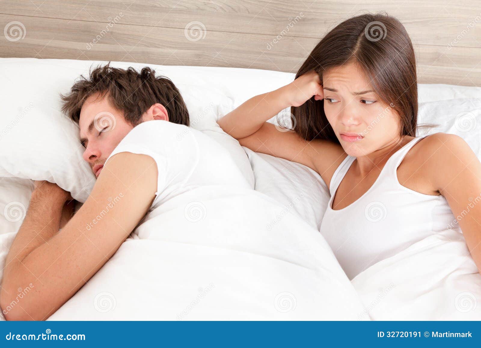 Marriage Couple Marital Problems in Bed Stock Image picture