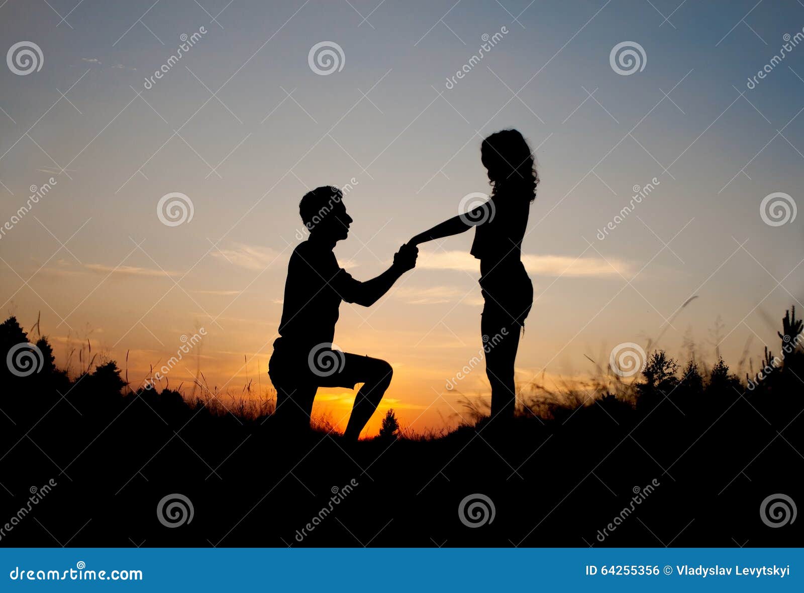 marriage proposal sunset