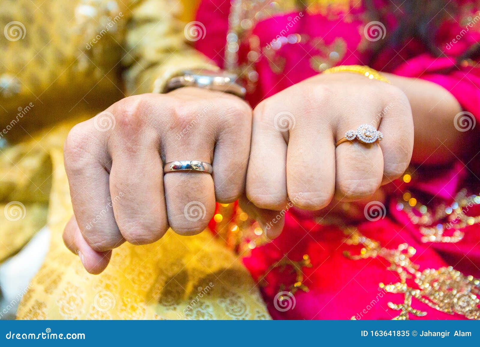 Married Couple Showing Their Wedding Rings at Bangladesh. Close Up ...