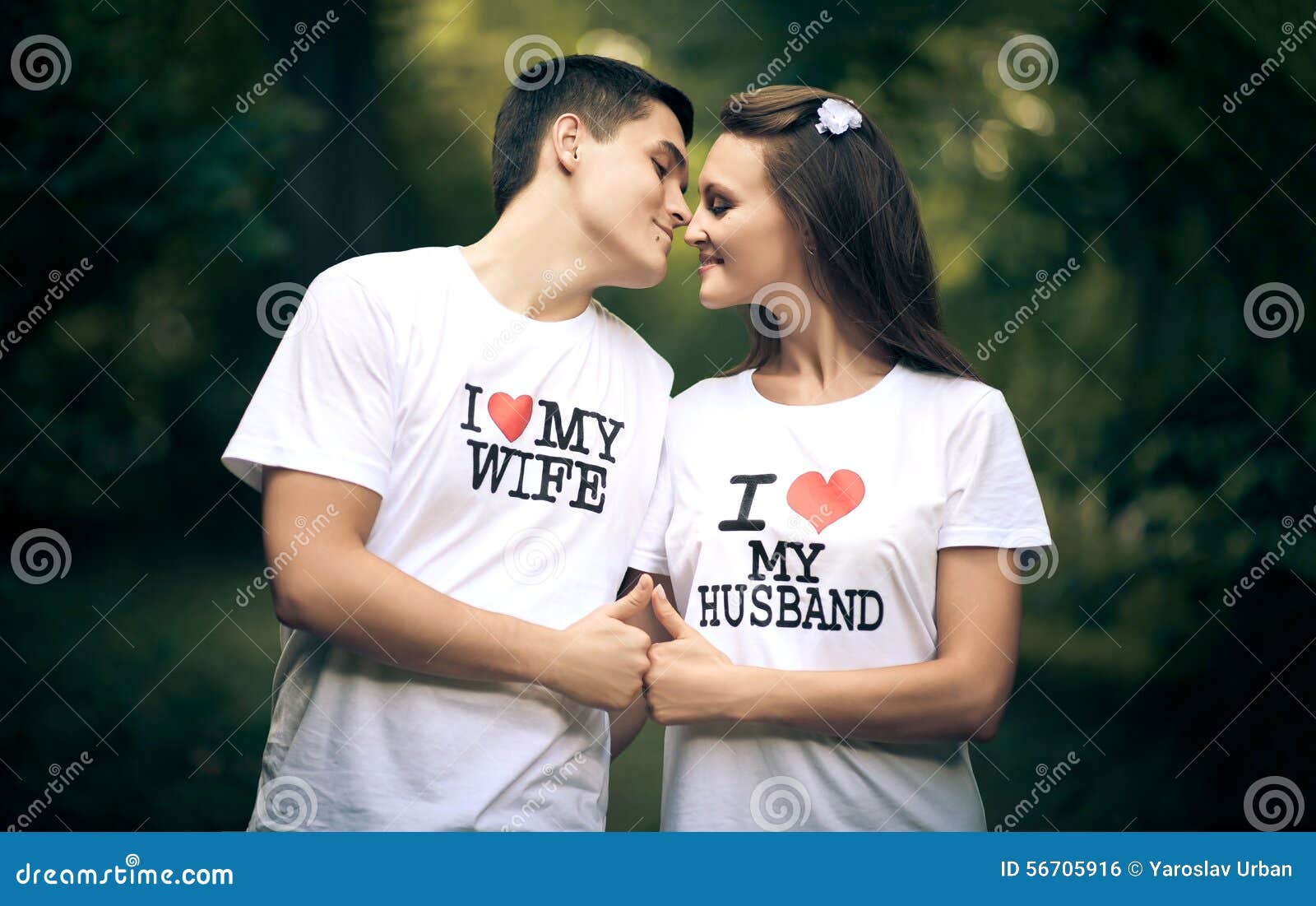 Married Couple Wiht Words I Love My Wife and Stock Photo - Image ...