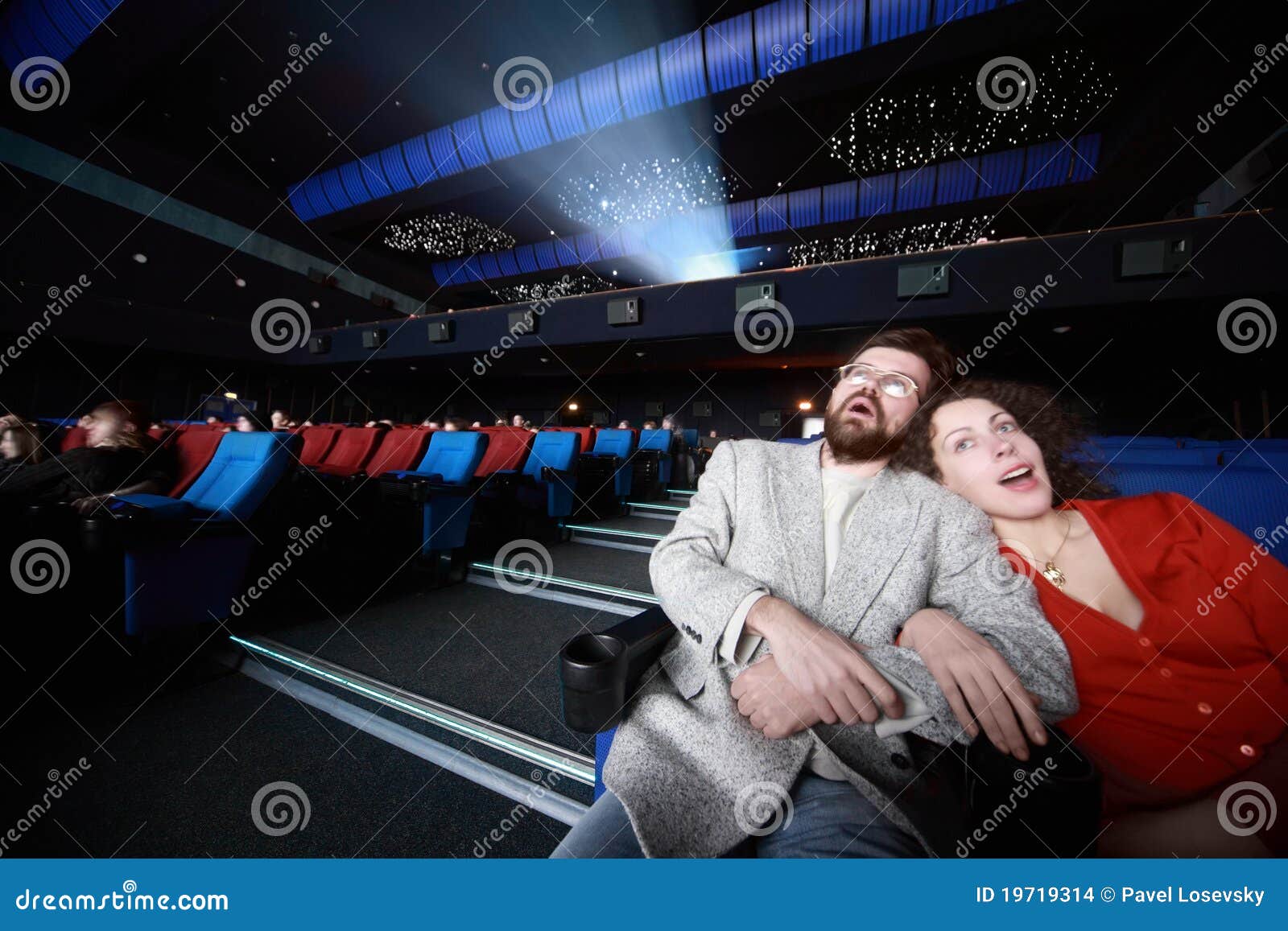 Married Couples Sit in Cinema Stock Photo Image of illumination