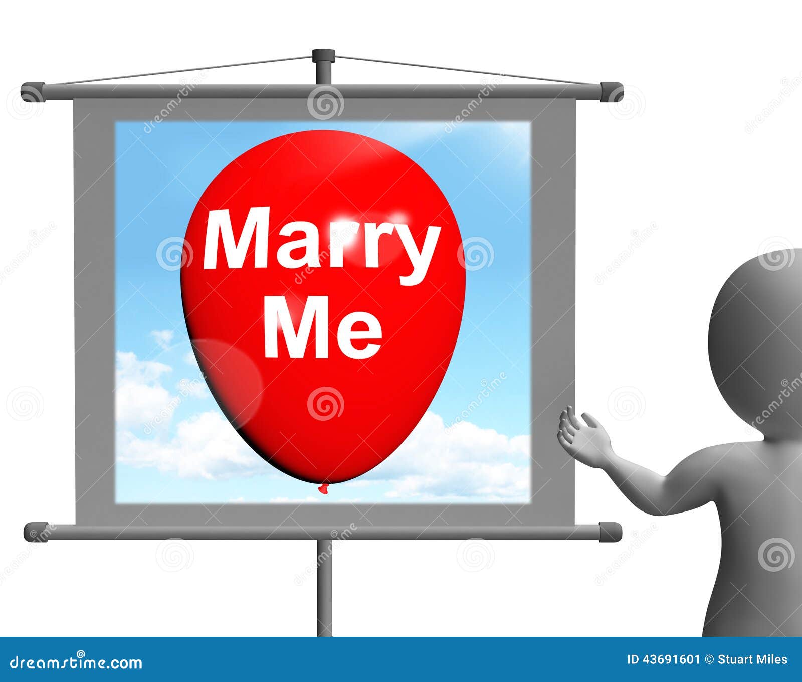marry me sign represents lovers proposed engagement