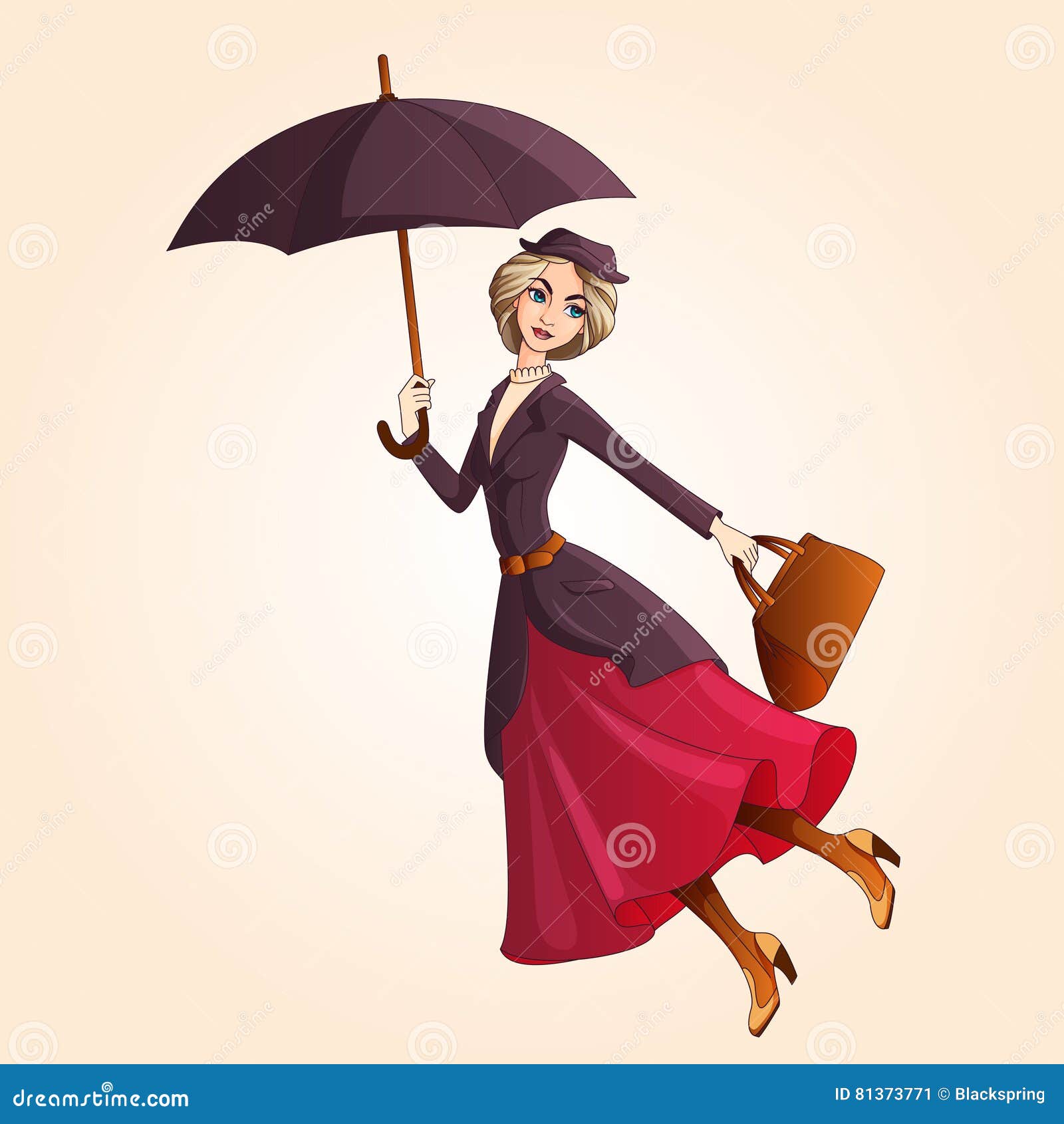 marry poppins flying on umbrella