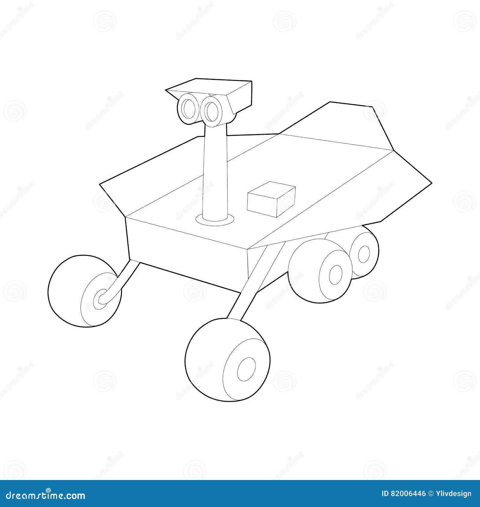 Mars Exploration Rover Icon, Outline Style Stock Vector Illustration