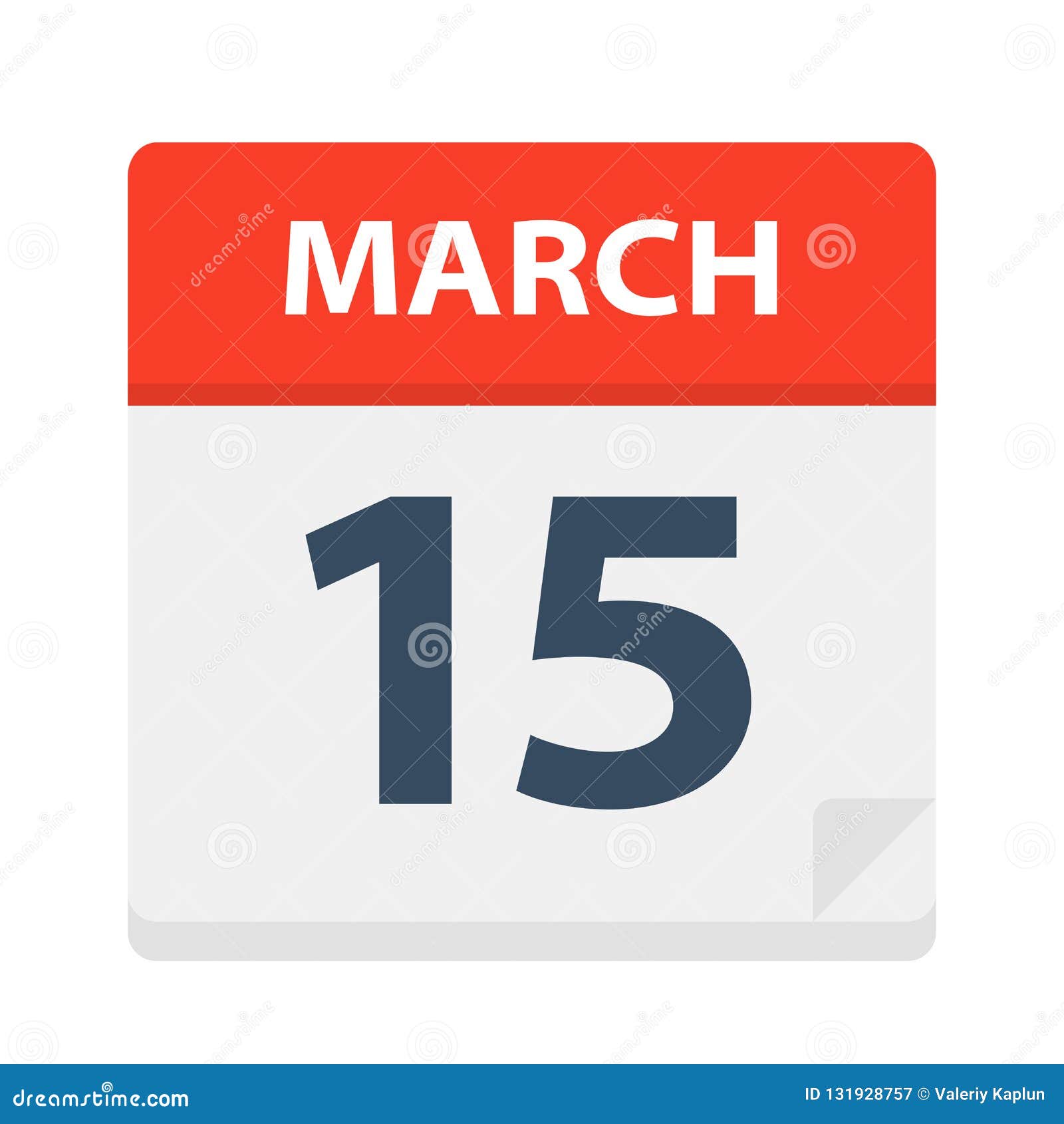 15 Mars - Icône De Calendrier Illustration Stock - Illustration du plat, jour: 131928757