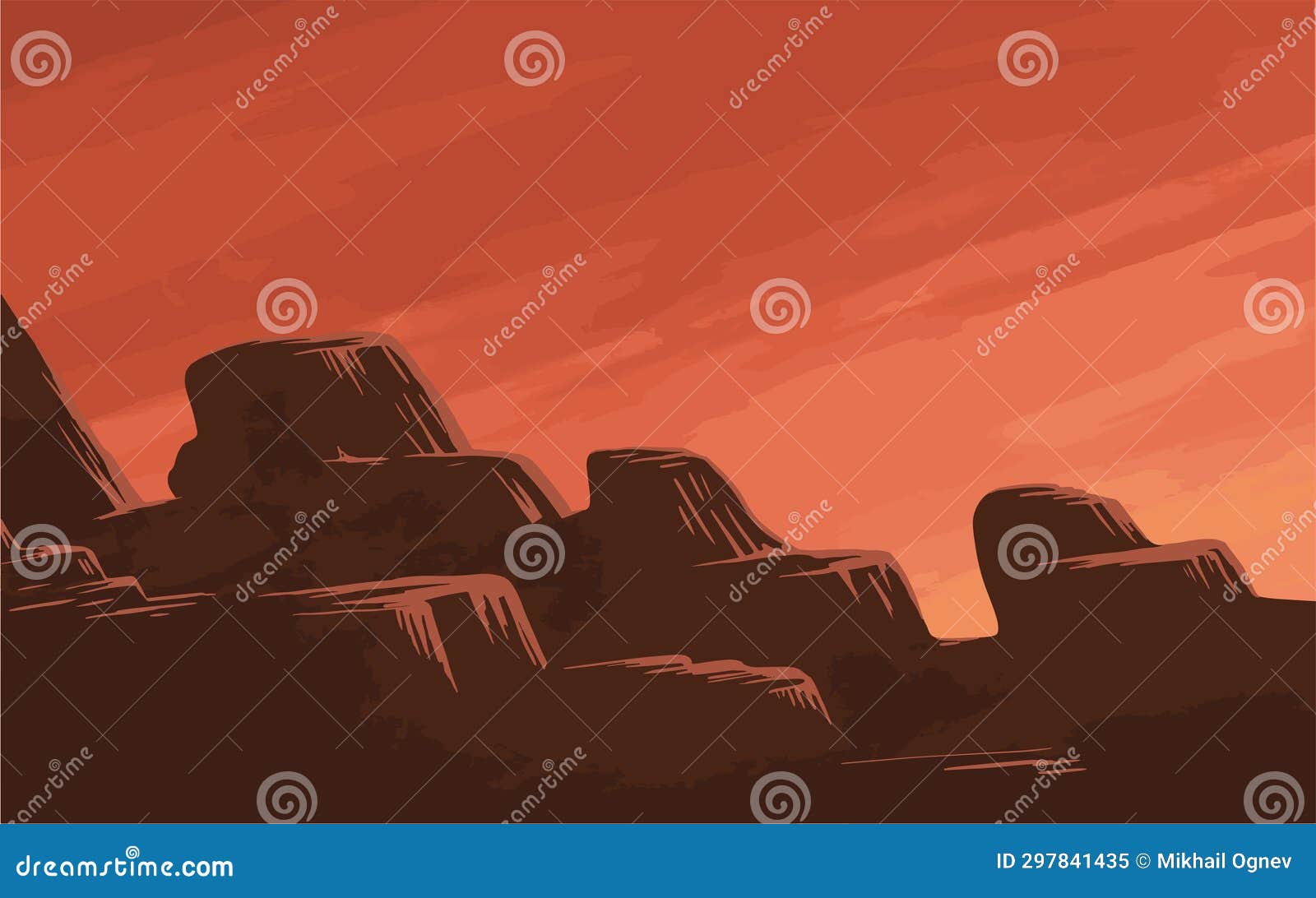 mars planet with dramatic red sky