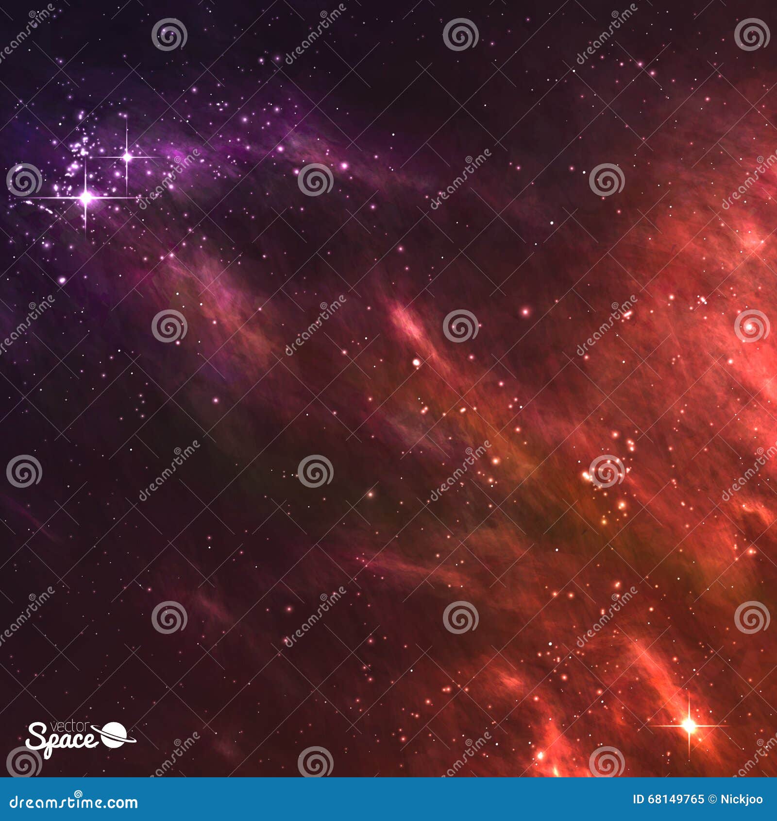 Marsali Astronautyczny tło Z Colourful jarzyć się gwiazdami i nebulas również zwrócić corel ilustracji wektora